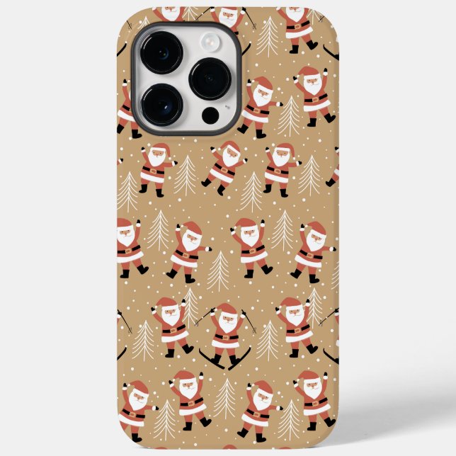 Coques Case-Mate iPhone Fête de Noël Père Noël Snowy (Verso)