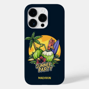 Coque Pour iPhone 14 Pro Fête d'été Tropical Texte Personnalisé