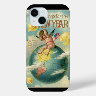 Coque Pour iPhone 15 Fêtes vintages, salutations pour le Nouvel An