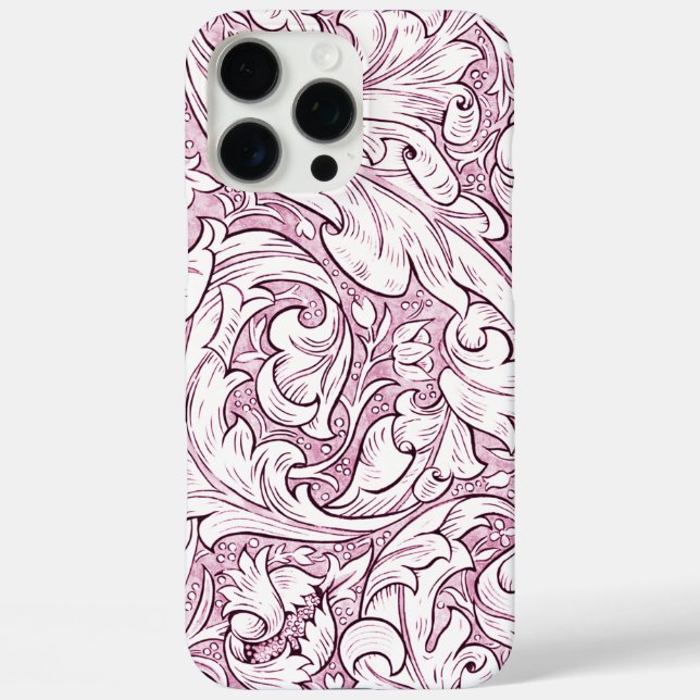 Coques Case-Mate iPhone Feuillage baroque orné rose  (Verso)