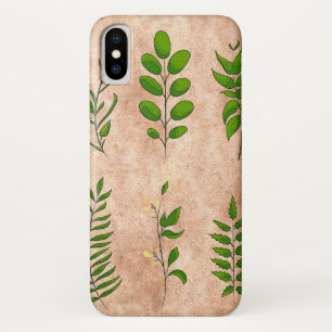 Case-Mate iPhone Case Feuillage feuille vert plantes affligés sépia défu