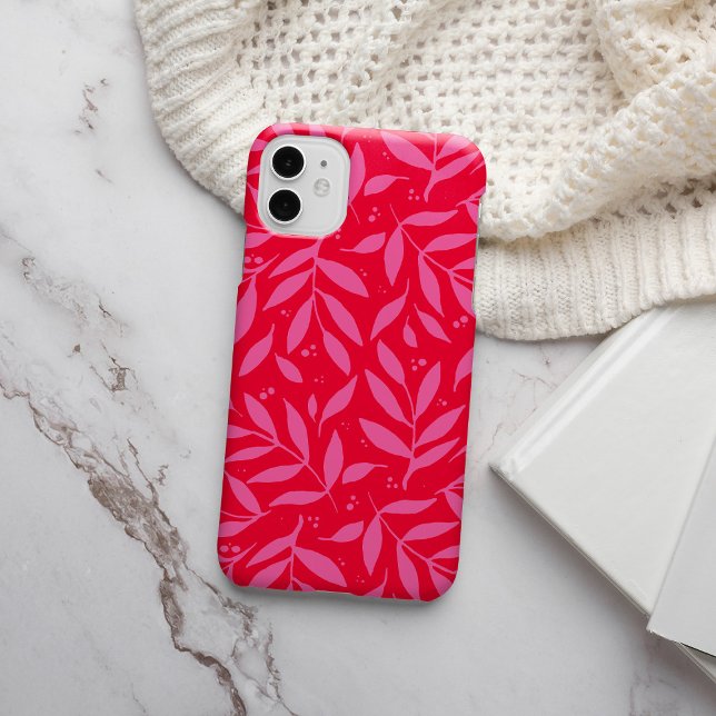 Coques Case-Mate iPhone Feuillage rose et rouge (Créateur téléchargé)
