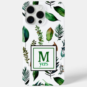 Coque iPhone 15 Pro Max Feuillage vert Nature botanique Personnalisée
