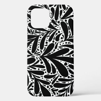 Case-Mate iPhone Case Feuille abstrait noir et blanc