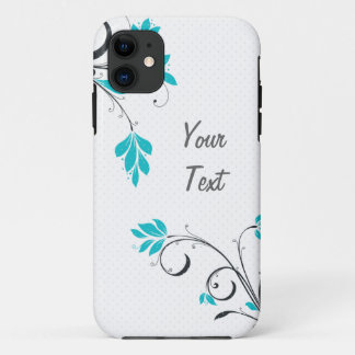 Coques Pour iPhone Feuille bleu - personnalisez