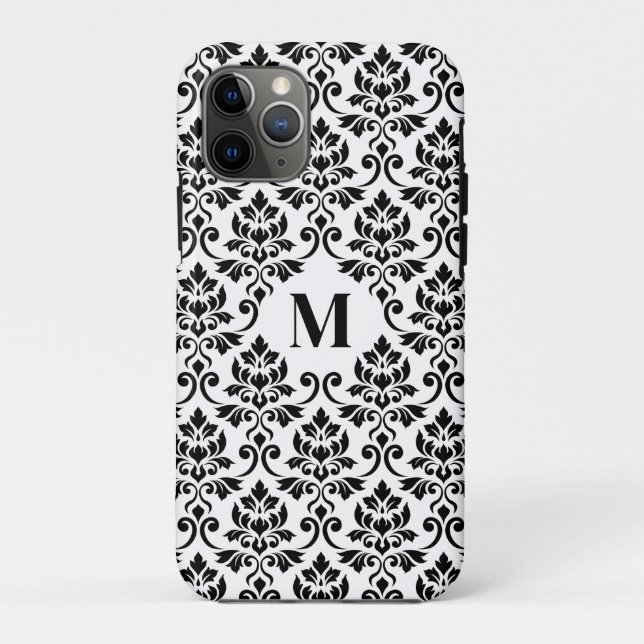 Coques Case-Mate iPhone Feuille Damask Black Pattern (Custom) (Dos)