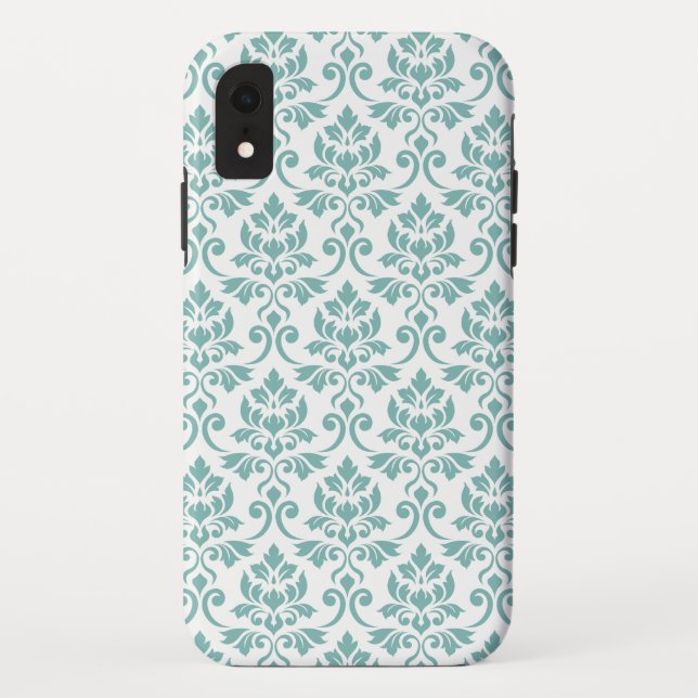 Coques Case-Mate iPhone Feuille Damask Motif Turquoise (Dos)