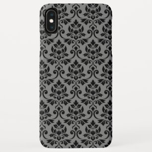 Case-Mate iPhone Case Feuille Damask Patte noir sur gris