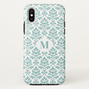 Case-Mate iPhone Case Feuille de Damas motif sarcelle (sur mesure)