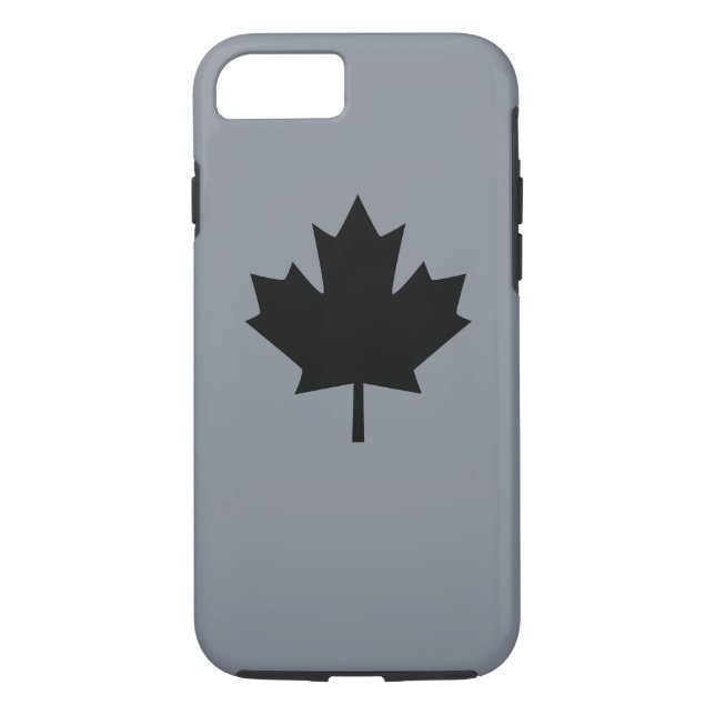 Coques Case-Mate iPhone Feuille d'érable noire canadienne gris (Dos)