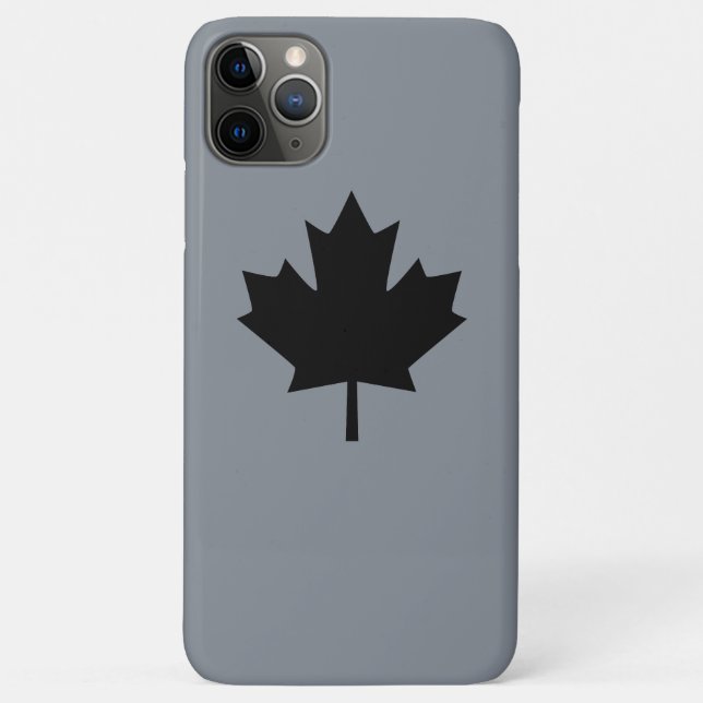 Coques Case-Mate iPhone Feuille d'érable noire canadienne gris (Dos)