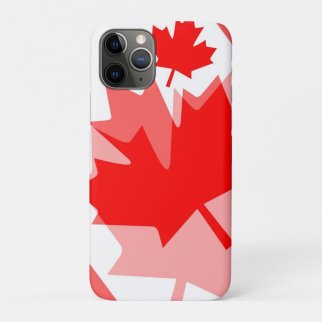 Coques Case-Mate iPhone Feuille d'érable rouge canadien de style stratifié (Dos)