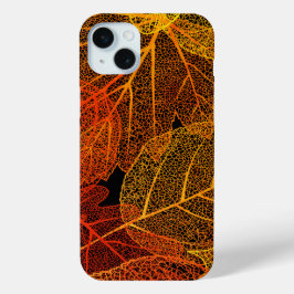 Coque iPhone 15 Mini Feuilles automne élégantes
