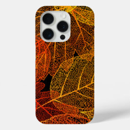 Coque iPhone 15 Pro Feuilles automne élégantes