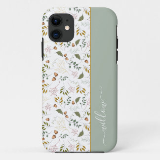 Case-Mate iPhone Case Feuilles Automne Monogramme Nom Moderne