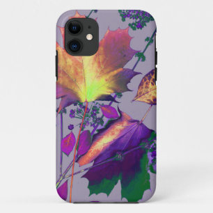 Coque iPhone 11 Feuilles d'automne à Lilac
