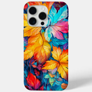 Coque iPhone 15 Pro Max Feuilles d'automne en chute colorée
