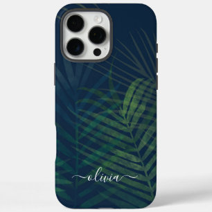 Coques iPhone 16 Pro Max Feuilles de palmier vert foncé – Personnalisé