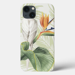 iPhone 13 Case Feuilles De Palmiers Avec Oiseau Blanc