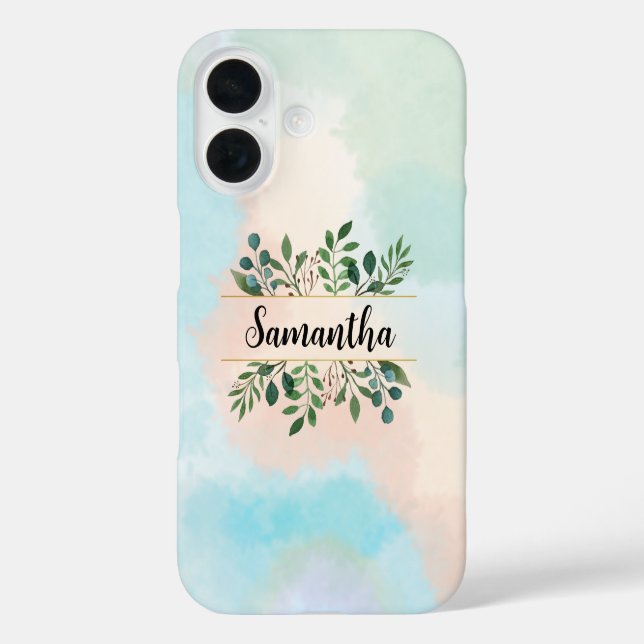 Coques Case-Mate iPhone Feuilles esthétiques Soft Pastel Personnalisé (Verso)