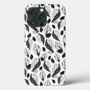 Case-Mate iPhone Case Feuilles  Herbe Noir et Blanc Motif Plante