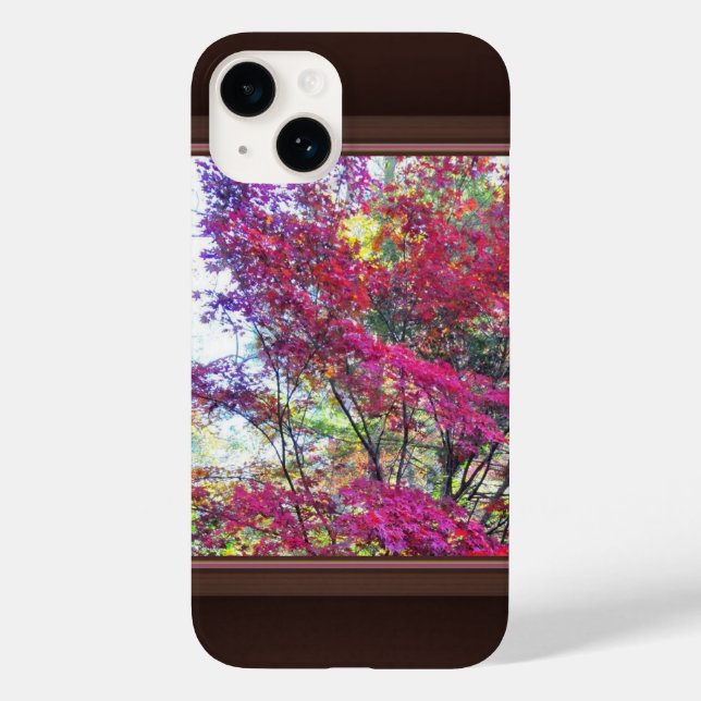Coques Case-Mate iPhone Feuilles Rose Et Violet (Verso)