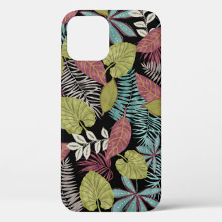Case-Mate iPhone Case Feuilles sombres tropicaux : Motif textile