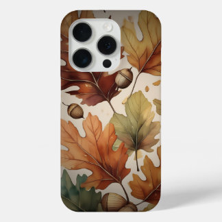 Coque iPhone 15 Pro Feuilles thématiques automne