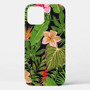 Case-Mate iPhone Case Feuilles tropicales colorées et fleurs d'hibiscus 