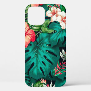 Case-Mate iPhone Case Feuilles tropicales élégantes et fleurs d'Hibiscus