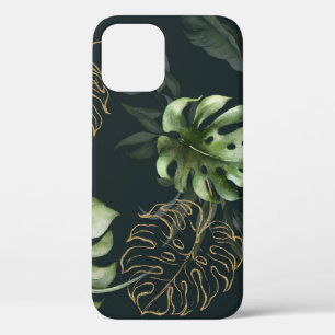 Case-Mate iPhone Case Feuilles Tropicaux en or : Aquarelle foncée