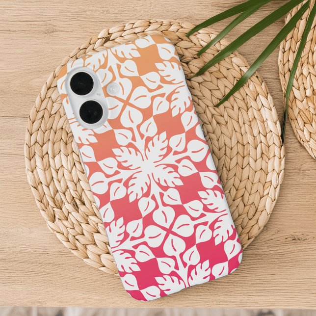 Coques Case-Mate iPhone Feuilles tropicaux hawaïens | Dégradé du coucher d (Créateur téléchargé)