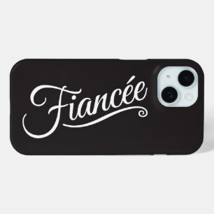 Coque Pour iPhone 15 Fiancée blanche sur noir