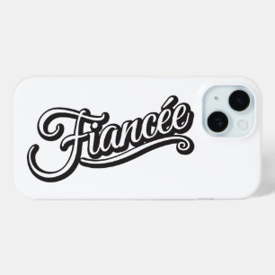 Coque Pour iPhone 15 Fiancée noir/blanc sur blanc