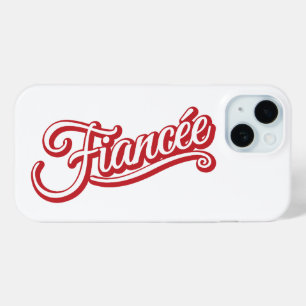 Coque Pour iPhone 15 Fiancée rouge/blanc sur blanc