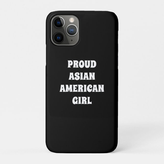 Coques Case-Mate iPhone Fier Asiatique Américaine Fille, noir blanc (Dos)