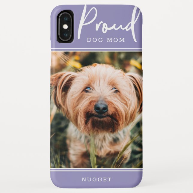Coques Case-Mate iPhone Fier maman du chien| Photo personnalisée| Violet (Dos)
