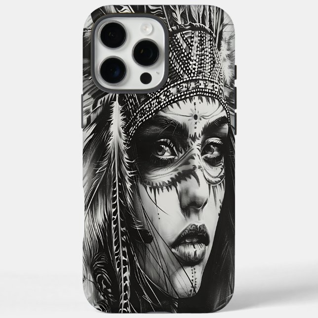 Coques Case-Mate iPhone Fierce Indienne guerrière dans la tradition (Verso)