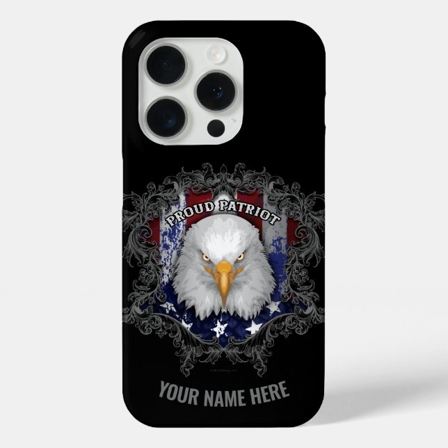 Coques Case-Mate iPhone Fière patriote américain (personnalisée) (Verso)