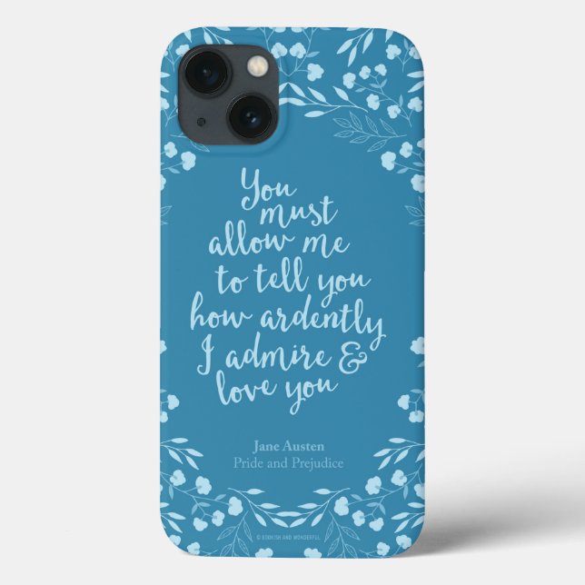Coques Case-Mate iPhone Fierté et préjugé Citation d'amour floral (Verso)