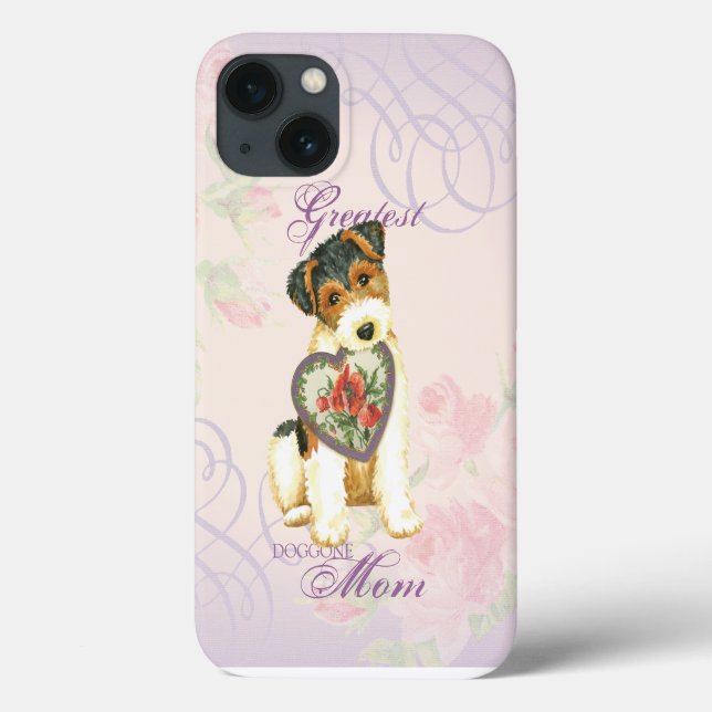 Coques Case-Mate iPhone Fil Fox Terrier Coeur maman (Verso)