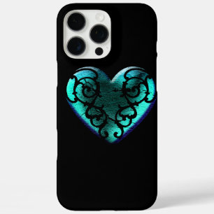 Coques iPhone 16 Pro Max Filigree Goth Ice Blue Heart