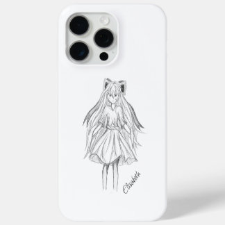 Coque iPhone 15 Pro Max Fille à cheveux longs avec ruban