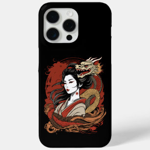 Coque iPhone 15 Pro Max Fille asiatique Dragon chinois