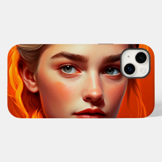 Coques Case-Mate iPhone Fille aux yeux bleus (Verso (horizontal))