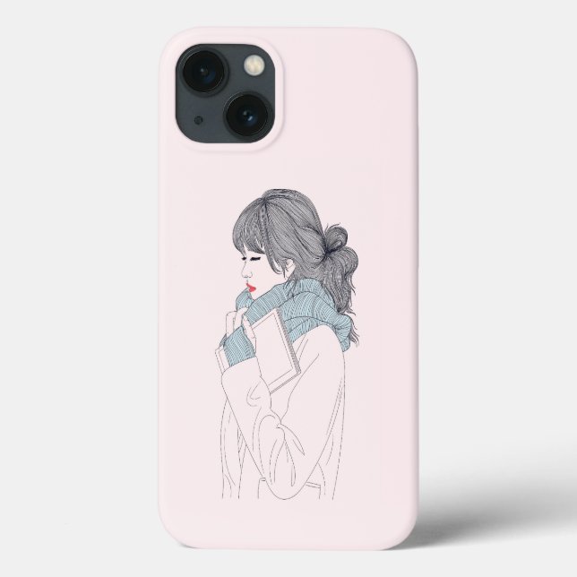 Coques Case-Mate iPhone Fille avec foulard et livre (Verso)
