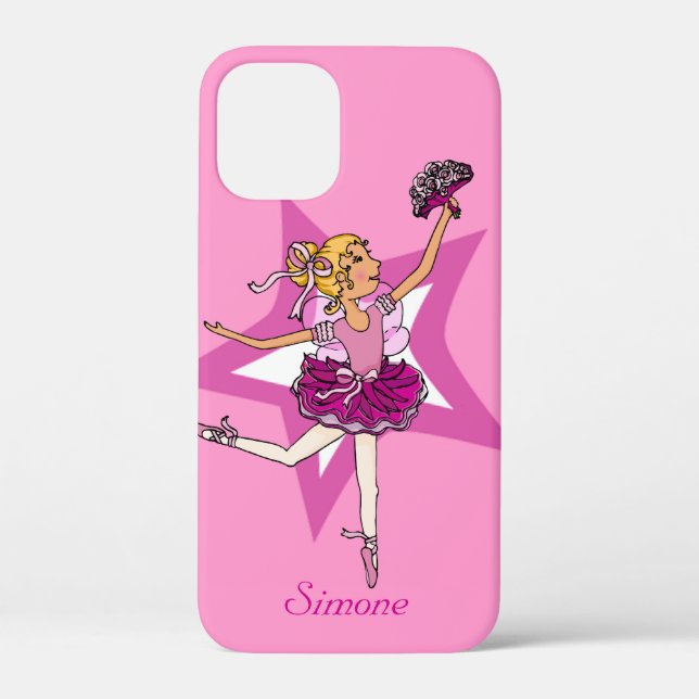 Coques Case-Mate iPhone Fille ballerine rose blonde nom (Verso)