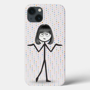 Case-Mate iPhone Case Fille bâton avec des lunettes sur pois