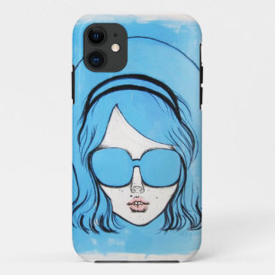 Etui iPhone Case-Mate Fille bleue 1 en verre