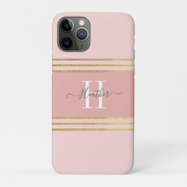 Case-Mate iPhone Case Fille Blush Rose or Monogramme Bande